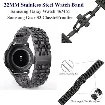 20/22 мм от неръждаема стомана, каишка за часовник Samsung Galaxy Watch 42 мм и 46 мм, подмяна на гривната за Gear S2 S3 Classic/Frontier