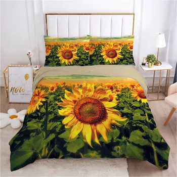 Комплекти легла 3D Flowers Design Duvet/Quilt Cover Sets Comforter Covers Pillow Shams 173*230 230*230 265*230 черни легла