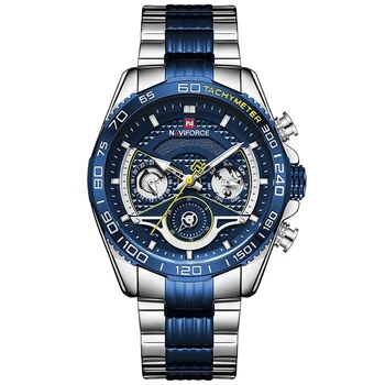 NAVIFORCE мъжки часовник луксозни военни кварцов механизъм аналогов цифров водоустойчив мъжки часовник Relogio Masculino от неръждаема стомана