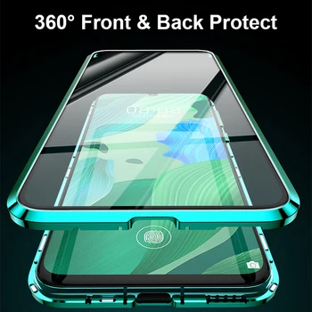 Магнитен калъф Huawei Honor 9A Case двустранен напълно защитен корпус от закалено стъкло на капака Honor9A 9 A MOA-LX9N
