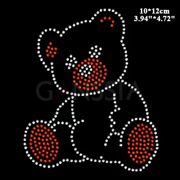 10 бр. / много е сладък мечка мотив за коригиране на кристал мечка на топлопреминаване мотив за облекло DIY аксесоари за декорация (ss-4071)
