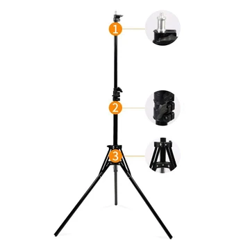 Обратната сгъваем статив за мобилен телефон Пръстен Light Metal Stand Camera Photo Studio Video Flash Lighting Background Support NE027