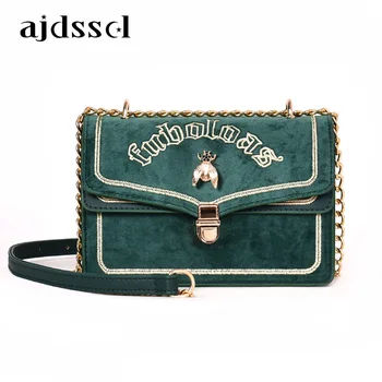 2019 женски нови луксозни чанти, дамски чанти дизайнерски Звезда кадифе верига чанта малка квадратна чанта с букви на известната марка за дамски чанти