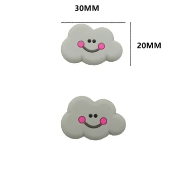 Chenkai 50шт силиконови мини облак никнене на млечни зъби мъниста детски гризачи прорезыватель BPA безплатно за производство на детето никнене на млечни зъби манекен dummy верига