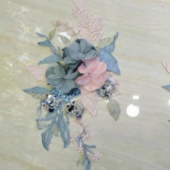 Голямо цвете бродерия апликация петна шиене на Pacthes завързана кърпа мотив дрехи украсени САМ шевни принадлежности