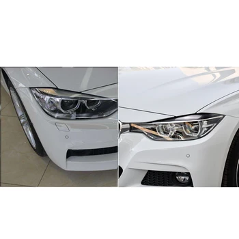 2 елемента стайлинг автомобили истински въглеродни влакна фарове веждите, клепачите за BMW 3-series F30 F31 F32 F33 F35 тампон стикер 2013-2018