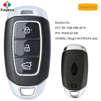 KEYECU Keyless Go Smart Remote Key с 3 бутона 433MHz NCF29A3X Чип - FOB за Hyundai Santa Fe 2018 2019 2020, 95440-S1100