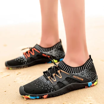 Девет часа гореща продажба на мъжки Аква обувки открит противоскользящий влажните зони, Водни спортове, трекинг маратонки нагоре по течението на обувки голям размер 39-46