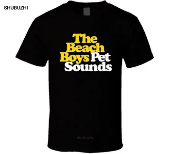 The BEACH BOYS Pet Sounds Logo Shirt Black White Tshirt мъжки Безплатна доставка тениска свободен стил