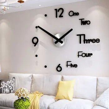 Направи си САМ дигитални стенни часовници 3D стикер съвременен дизайн с големи безшумни часовници домашен офис декор стенни часовници и за декорация на всекидневна