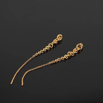 Американска марка Tide Бахромчатая метална верижка подшиване градиентное злато дълга мода темперамент диви обеци