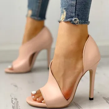 2020 нови сандали на висок ток летни секси каишка на глезена открит чорап Гладиатор вечерна рокля Дамски обувки Zapatos De Mujer