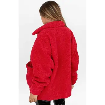 Дамско яке 2021 есен зима яке мода дамско палто нови цип пуловери отличителни свободни кожени якета Дамски връхни дрехи Дамско палто