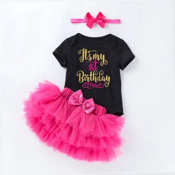 Baby Girl First Birthday Outfit Ансамбъл На 1 Година Малко Момиче Обличам Дрехи Дете Дете От Бебе Кръщенета, Коледни Костюми