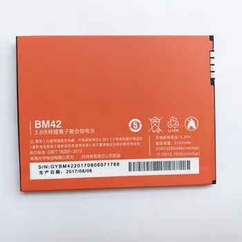 Оригинална батерия BM42 за Xiaomi Redmi Note 4G Prime Hongmi Note 3100mAh сменяеми батерии BM 42 с монтиране на зарядно зарядно устройство