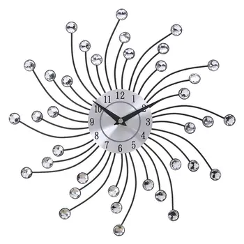 33 cm стар метал Crystal стенни часовници луксозен Диамант 3d голям, модерен дизайн стенни часовници възел домашен интериор