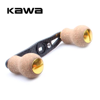 KAWA New Reel Fishing Handle Carbon Fiber for Shimano Daiwa Abu Baitcasting With Cork Knob Hole size 7*4/8*5mm Дължина 90mm