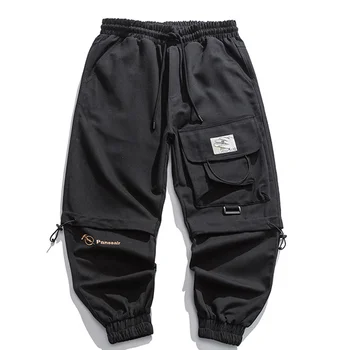 11 тъмни тактически панталони BYBB Man Harajuku еластичен колан множество джобове джоггеры панталони градинска облекло хип хоп Мъжки панталони Techwear