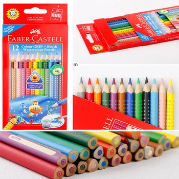 Faber Castell Color Grip + Brush акварелни моливи Eco Молив Триъгълна Aquarelle Kids Pens 3 мм Water Soluble Color