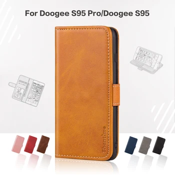 Флип-Надолу Капачката, За Да Doogee S95 Pro Business Leather Case Luxury With Magnet Портфейла Case For Doogee S95 Phone Cover