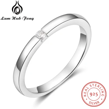 Луксозни пръстени от сребро 925 проба за жени през цялата кубичен Циркон безименен пръст сватбена годежен пръстен, фини бижута (Мдл Хъб Fong)