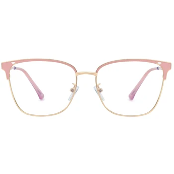 Peekaboo metal frame blue light blocking glasses female clear lens square optical glasses frame women highquality gift items