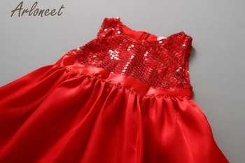 ARLONEET Princess Dresses Baby Момичета Детски Коледно Парти Red Paillette Tutu Dresses Xmas Gift FE5 2019