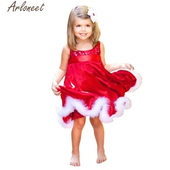 ARLONEET Princess Dresses Baby Момичета Детски Коледно Парти Red Paillette Tutu Dresses Xmas Gift FE5 2019