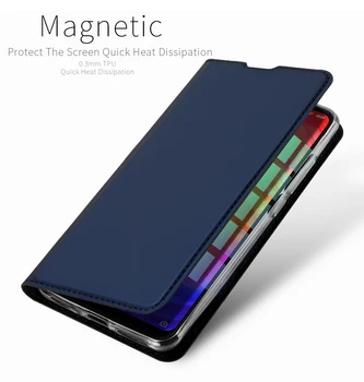 Стъкло filmgift) DUX DUCIS за Xiaomi Redmi Note 7 Case изкуствена кожа флип магнитна стойка обтегач портфейл калъф за Redmi Note 7 Note7