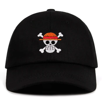 One Piece Dad Шапка памук аниме бейзболни шапки с високо качество бродерия възстановяване на предишното положение шапки пират унисекс дропшиппинг