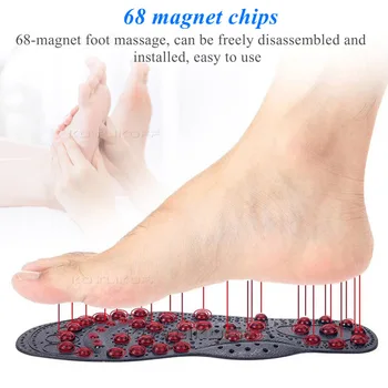 KOTLIKOFF Enhanced upgrade 68 магнитна масажът стелки за краката акупунктура точкова терапия стелка възглавница за детоксикация на тялото, Отслабване магнитна