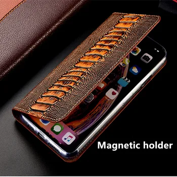 Полнозернистая естествена кожа магнитна чанта за телефон калъф за ZTE AXON 7 A2017/ZTE AXON 7 Mini flip case притежателя на картата поставка кобур capa