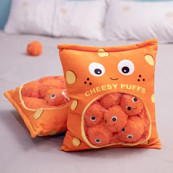 6шт 9шт чанта бутер пай плюшени играчки оранжево Снек плюшено пудинг животни топката в торбата пълнени мини бутер играчки Huggable деца подарък