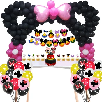 Мини Мики Маус на парти арка балон верига САМ десерт украса на масата на Мики Мини рожден ден балон душата на детето декор