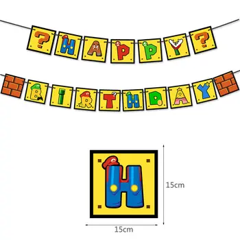 Супер Марио Рожден Ден Украса На Бутилки Торта Декорация За Доставка Покривка Покана Карта Бонбони Бебешки Аксесоари Подаръци