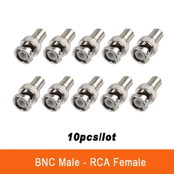 10 бр./лот ВИДЕОНАБЛЮДЕНИЕ Connector Plug BNC Male to RCA Female Jack Video Adapter/BNC RCA Connector Безплатна доставка