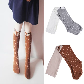 0-5лет дете бебе момиче гамаши печат на животните памук топли чорапи, панталони, чорапи носочные изделия чорапогащи
