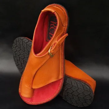 Сандали Жени 2019 Година Реколтата Начина Жени Обтегач Ремък Плосък Петата Сандали През Лятото На Плажа Пътуване Обувки Жена Zapatos De Mujer