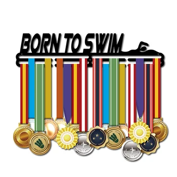Роден, за да плува медал закачалка метална медал закачалка за плуване, спорт медал rack притежателя медали