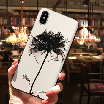 Творчески мода триизмерен релеф класически цвете телефон спад устойчив защитен калъф женски калъф за iPhone X