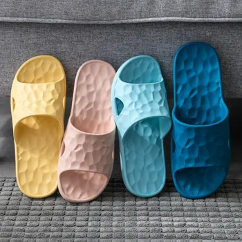 Тенденцията бонбони цвят домашни чехли за жени плоски домашни обувки Ева удобна всекидневна нескользящая баня на жените и мъжете чехли