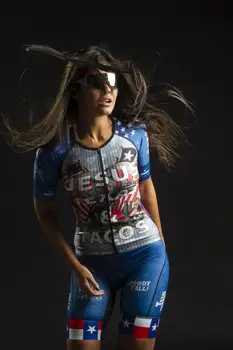 Велосипедна облекло женския Триатлон джогинг, колоездене, плуване спортен гащеризон love the pain skinsuit с къс ръкав skinsuit