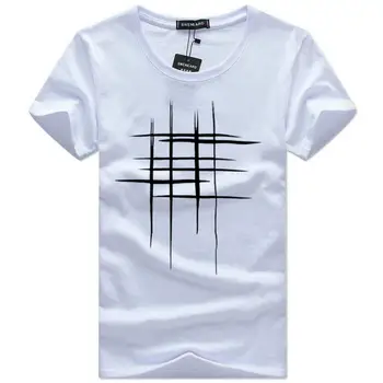 SWENEARO лятна мода проста линия на кръста дизайн на Мъжки тениски висока двойственост памук О-образно деколте с къс ръкав ежедневни улица топ тениски