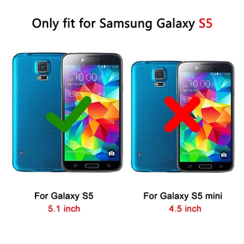 Флип-надолу капак кожен калъф за мобилен телефон Samsung Galaxy S5 S 5 Galaxys5 Samsungs5 SV I9600 SM G900 G900F G900FD SM-G900F Smart View
