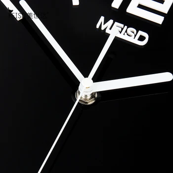 MEISD стенни часовници черно Голям махалото Начало часовник Кварцов тиха всекидневна декор Horloge акрилни безплатни стикери Безплатна доставка
