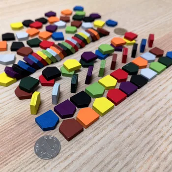 50 броя 16*16 мм, цветна дървена къща пешка играта парчета за жетони игри/образователни игри и аксесоари 10 цвята