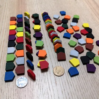 50 броя 16*16 мм, цветна дървена къща пешка играта парчета за жетони игри/образователни игри и аксесоари 10 цвята