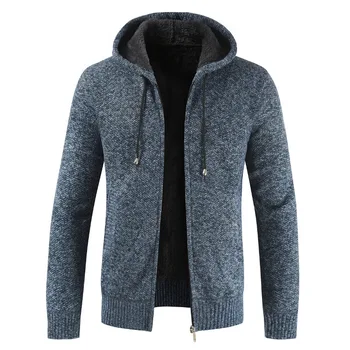 Марка FGKKS Мъжки пуловер с качулка палто мъжки висококачествен и модерен пуловер зима ново цвете руно дебели ежедневни Мъжки пуловери