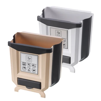 9L кофа за боклук виси кофа за боклук кухненски шкаф кофа за боклук с чекмедже за съхранение на притежателя за съхранение на отпадъци багажник на кухненските врати на автомобила