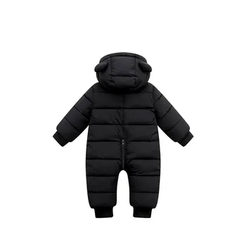 Дебел детски гащеризон новородено бебе Baby Boys Girls Hooded Snowsuit Гащеризон палто с дълъг ръкав на горно облекло яке дрехи за момичета 3M-18M